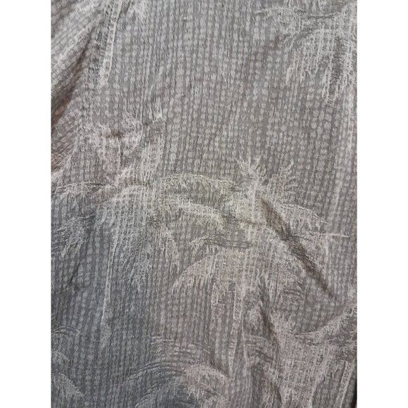 Tommy Bahama Silk Floral Vacation Size Large Button Down Shirt Pocket Gray - Picture 2 of 8